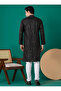 Mens Thread & Sequins Work Cotton Kurta Set - 4