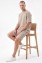 Men's Crew Neck Cotton Side Pocket Slit Comfort Shorts Set