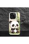 iPhone 15 Compatible Silicone Edge Hard Back Case Couple Phone Case Panda Pattern - 5
