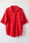 Pomegranate Flower Shirt Collar 3/4 Sleeve Buttoned Pocket Embroidered Star Appliqué Cotton Woven Shirt 75 65 - 2