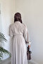 Molly Nelly Women's Elegant Long Dress with Buttoned Belt - 4