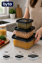 3-Piece Square Storage Container Set 900 ml + 1.5 L + 2.5 L Plastic Food Storage Container with Lid Transparent Food and Refrigerator Organization Set - 2