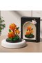 3D Mini Orange Flower Block Flower Making Kit – Decorative Potted Flower Assembly Model – Collectible and Hobby Building Toy - 2