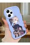Poco X5 Pro 5g Compatible Case Camera Protector Blue Silicone Couple Phone Case Girl Pattern