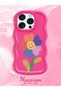 iPhone 16 Pro Compatible Case with Camera Protection Red Silicone Couple Phone Case with Floral Pattern - 2