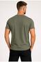 Men's Khaki Cotton V-Neck Short Sleeve T-Shirt-D804 - 3
