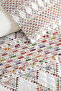Geometric White Young Room Single Pique Set - Bohemian Colorful 160X220 cm Quilted Bedspread - 3