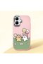 Infinix Smart 10 Compatible Case Camera Protector Pink Silicone Couple Phone Case with Line Pattern