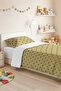 Hearted Yellow Young Room Single Pique Set - Minimal Black 160X220 cm Quilted Bedspread - 5