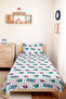 Pop Art Polka Dot Youth Room Single Pique Set-Turquoise Pink 160X220 cm Quilted Bedspread - 2