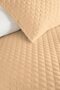 Beige Minimal Young Room Single Pique Set - Quilted Modern Cream 160X220 cm Bedspread - 3
