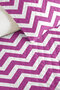 Purple Zigzag Geometric Teen Room Single Pique Set-White Modern 160X220Cm Quilted Bedspread - 3