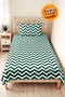 Green Zigzag Geometric Teen Room Single Pique Set - Modern 160X220 cm Quilted Bedspread