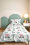 Pastel Animal Figured Children's Room Single Pique Set-Pink Mint 160X220Cm Quilted Bedspread - 5