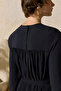 Black Modal Dress with Gathered Detail - 5