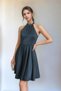 Teen Girls Satin Evening Dress Halter Neck Stone Embroidered Flared Skirt 13 14 15 Years Old Black Graduation Prom Gown - 4