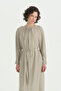 Ribbed Detail Lyocell Dress - Stone - 2