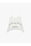 Cotton Floral Motif Embroidered Asymmetrical Rope Strap Crop Blouse - 3
