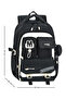 Waddell Imported Quality Black Waterproof Luxury Primary and Secondary School Backpack-2909 - 3