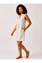 Women's Striped 100% Cotton V-Neck Sleeveless Dress with Pockets - 4