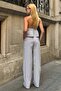 Striped Tie-Waist Wide-Leg Pants - Black/White - 2