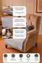 Hsn |   Cotton Single Armchair Cover for Seating |   Non-Slip Armchair Cover Sofa Shawl 85X95 cm Light Gray - 3