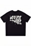 Desire Printed Black Oversize Crew Neck T-Shirt