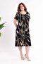 Women's Green Pink Leopard Pattern Plus Size Stretchy Midi Dress - 3