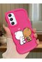 Samsung Galaxy A34 5g Compatible Case Camera Protective Red Silicone Couple Phone Case Cute Pattern