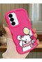Samsung Galaxy A56 Compatible Case Camera Protector Red Silicone Couple Phone Case Cat Pattern