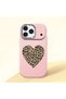 iPhone 17 Pro Max Compatible Case Camera Protector Pink Silicone Couple Phone Case Heart Pattern