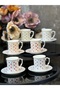6-Person Porcelain Urban Coffee Cup Set - 3