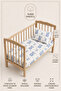 100% Cotton Mother's Side - Park Bed Floral Blue Teddy Bear Baby Elastic Sheet Set - 2 Pillowcases 60X120 / 70X120 / 70X110 - 4