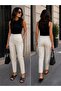 Women's High Waist Stretchy Elastic Waist Fabric Pants Narrow Leg Classic Office Pants - 4
