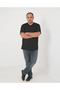 Men's Large Size V-Neck Short Sleeve T-Shirt / 100% Cotton Kagi Fabric - 4