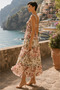 Cream Color Sleeveless Square Neck Ruffled Layered Imported Bohemian Dress - 3