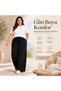 Women's Oversized Wrinkled Palazzo Trousers with Elastic Waist and Lace-Up, Wide Leg, Summer, Comfortable, Casual, Stylish - 6