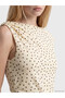 Original Boat Neck Polka Dot Gathered Blouse - 3