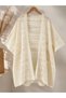 Women's Ecru Openwork Summer Kimono Cardigan Oversize Knitted Beach Cardigan Loose Knitwear Top - 5
