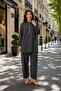 Women's Elastic Sleeves and Embroidered Top and Bottom Pants Set - 3