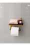 Bathroom Set with Shelf Gold Black |   Shelf Towel Rack & Toilet Paper Holder Set of 2 - 5