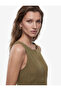 Aerobin Fabric Sleeveless Crew Neck Midi Dress with Metal Accessories - 3