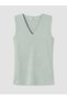 Lcw Everyday Green V-Neck Women's Ribbed Tank Top - 5