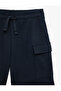 Cotton Blend Cargo Shorts with Pocket Detail and Elastic Waistband - 3