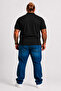 Men's Large Size Single Jersey Polo T-Shirt Classic Embroidered 26401 Black - 2