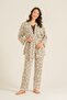 Women's Brown Embroidered Dressing Gown Set Pc9277-S-V1 - 6
