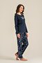 Women's You Look Amazing Today Navy Blue Long Sleeve Pajama Set Pc9257-S-V1 - 8