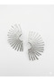 Rhea Jewelry Steel Silver Silver Sparkle Formed Geometric Women's Earrings Modern Statement Earrings - 3