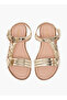Girls Floral Applique Hook & Loop Sandals