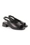 Women's Classic Heeled Shoes Open Toe Sling-Back Short Heeled Antique Leather L078.10218 - 3
